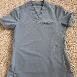 Figs Dusty Blue Scrub Top